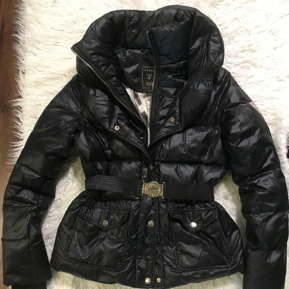 Guess Super cute down puffer belted ski jacket zip interior - xs